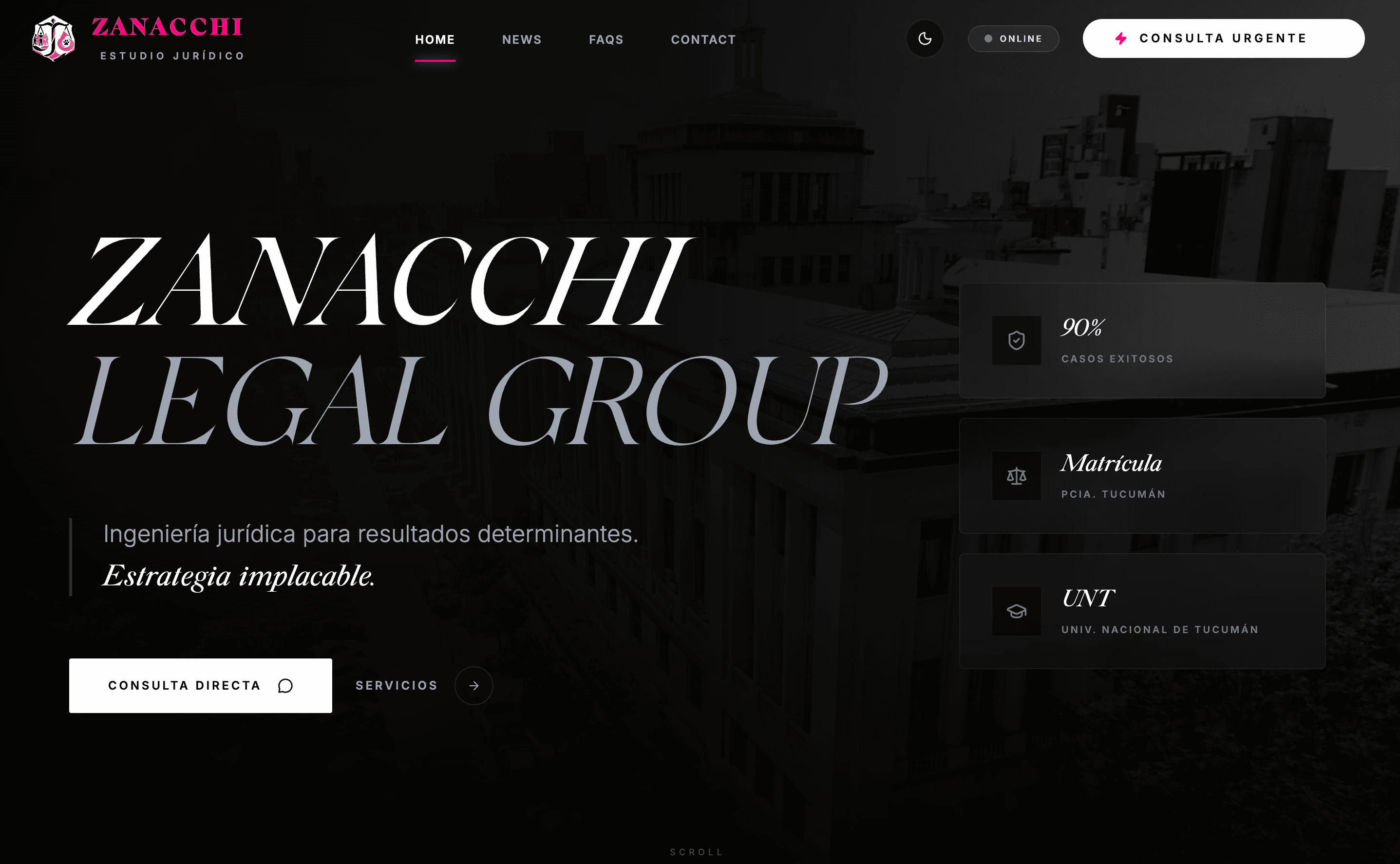 Estudio Zanacchi — legal practice homepage