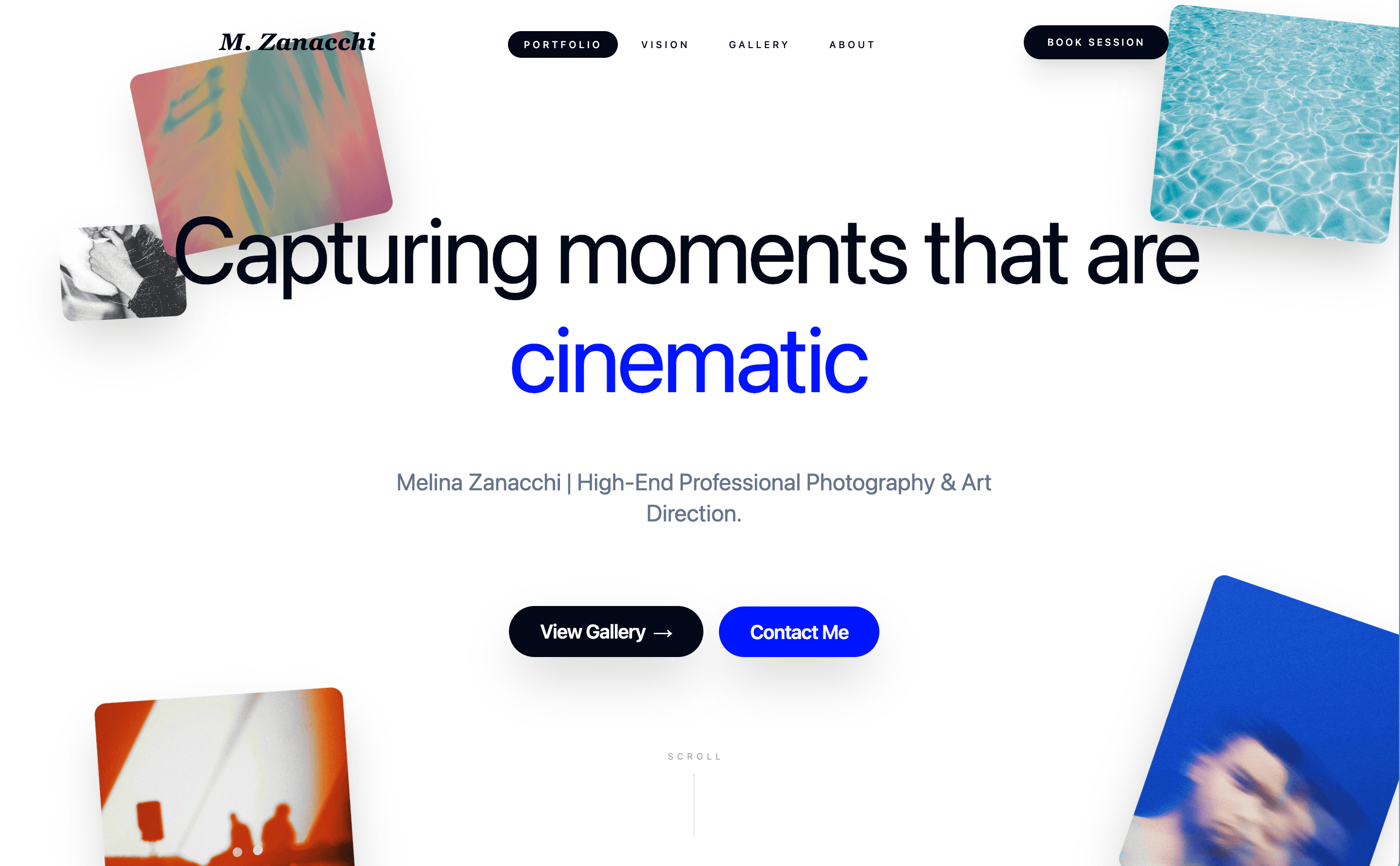 Portafolio Mel — photography portfolio homepage