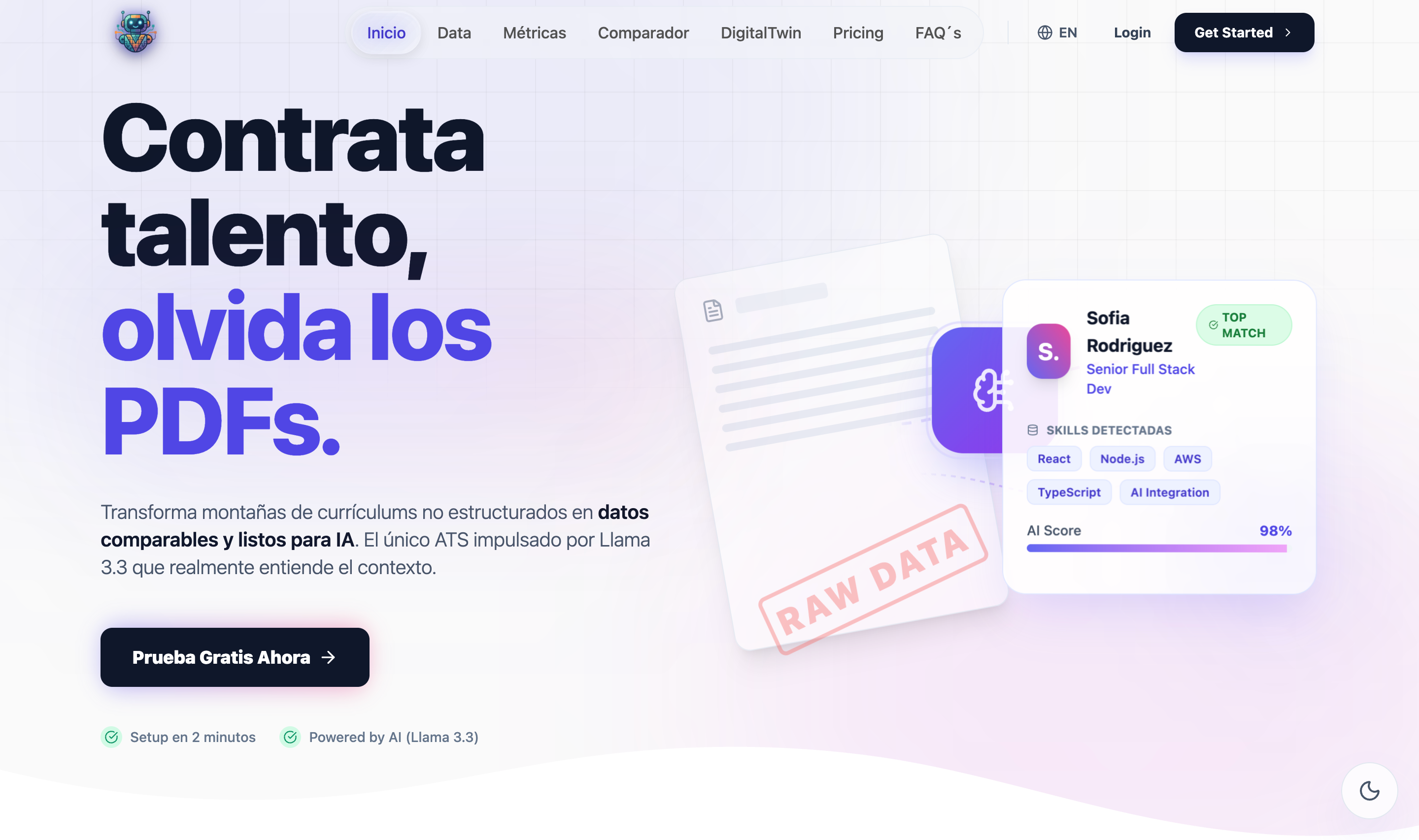 VeeBot SaaS — AI resume screening dashboard